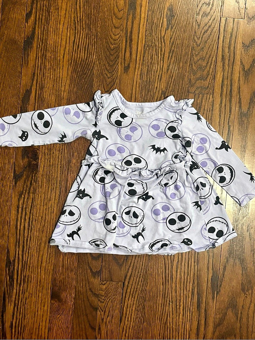 Disney The Nightmare Before Christmas Girls Gray & Purple Dress Size 2T